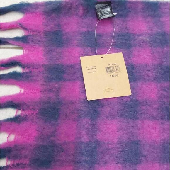 Just Cozy Black and purple checkered chunky scarf NWT - Picture 6 of 10